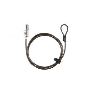 Cable de seguridad Nano para portatil con llave / 1.5 m / Gris Oscuro / Tooq / Bloqueo 4 digitos