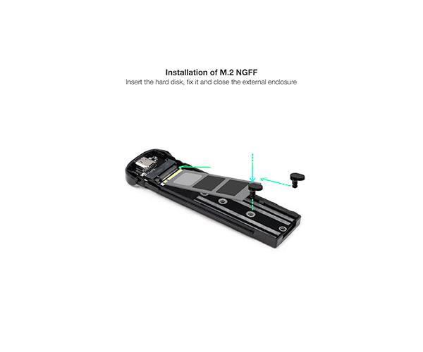 Caja externa SSD M.2 NGFF Type-C 3.1 Gen1 / Tooq / Aluminio / Plata / TQE-2202S - Imagen 2