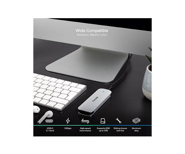 Caja externa SSD M.2 NGFF Type-C 3.1 Gen1 / Tooq / Aluminio / Plata / TQE-2202S - Imagen 5