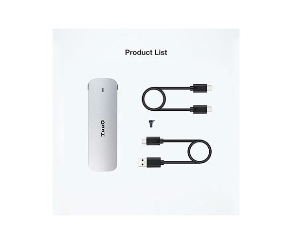 Caja externa SSD M.2 NGFF Type-C 3.1 Gen1 / Tooq / Aluminio / Plata / TQE-2202S - Imagen 6