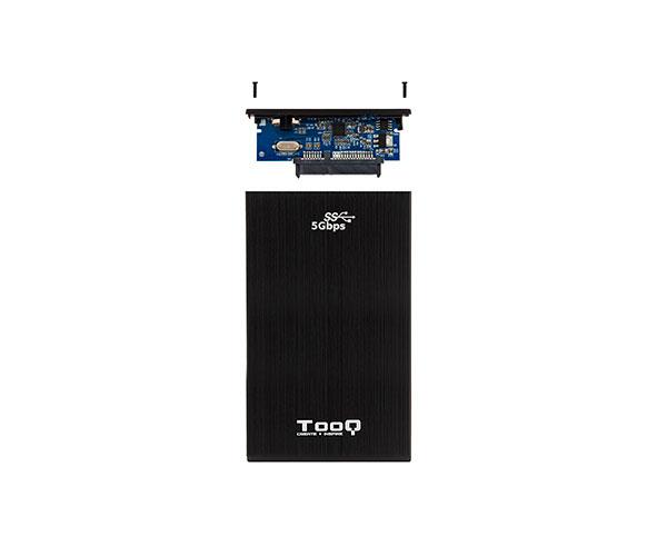 Caja externa aluminio 2.5 USB 3.1 Sata Tooq Negra 9.5mm TQE-2522B - Imagen 4