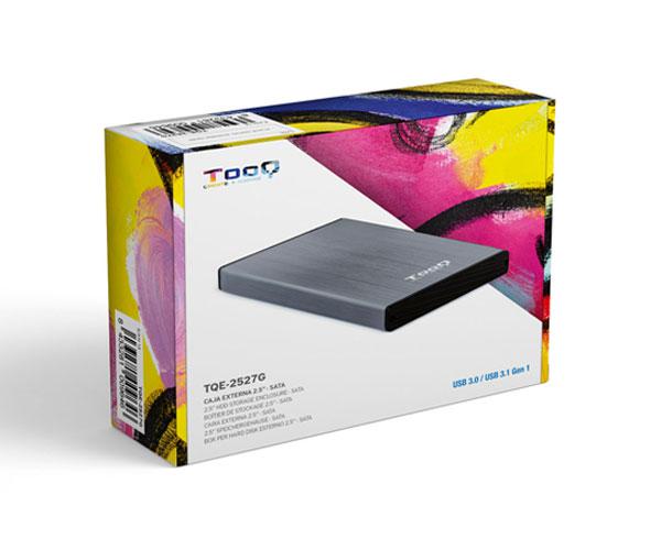 Caja externa aluminio 2.5 USB 3.1 Sata Tooq Gris 9.5mm TQE-2527G - Imagen 3
