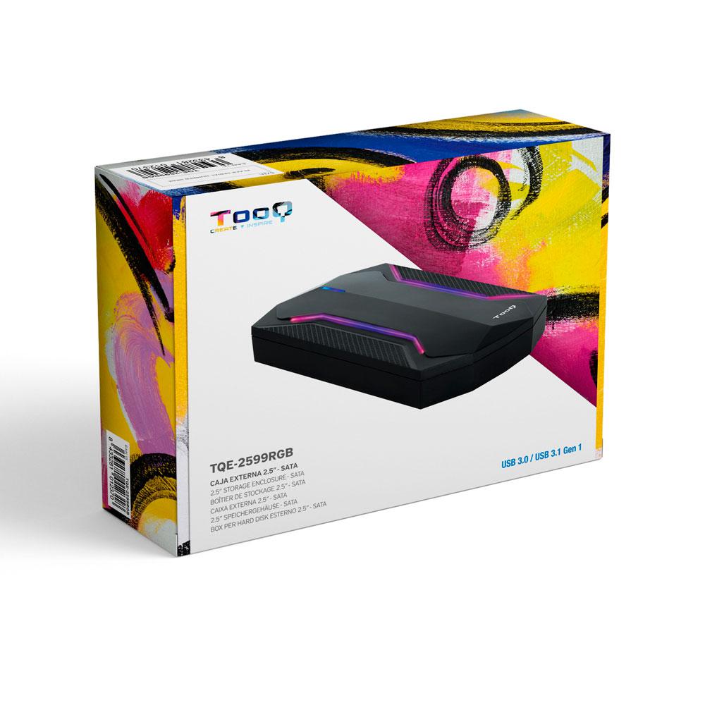 Caja externa Gaming 2.5 USB 3.0/3.1 Gen 1 / Sata / Tooq / 9.5mm / Leds Multicolor / TQE-2599RGB - Imagen 5