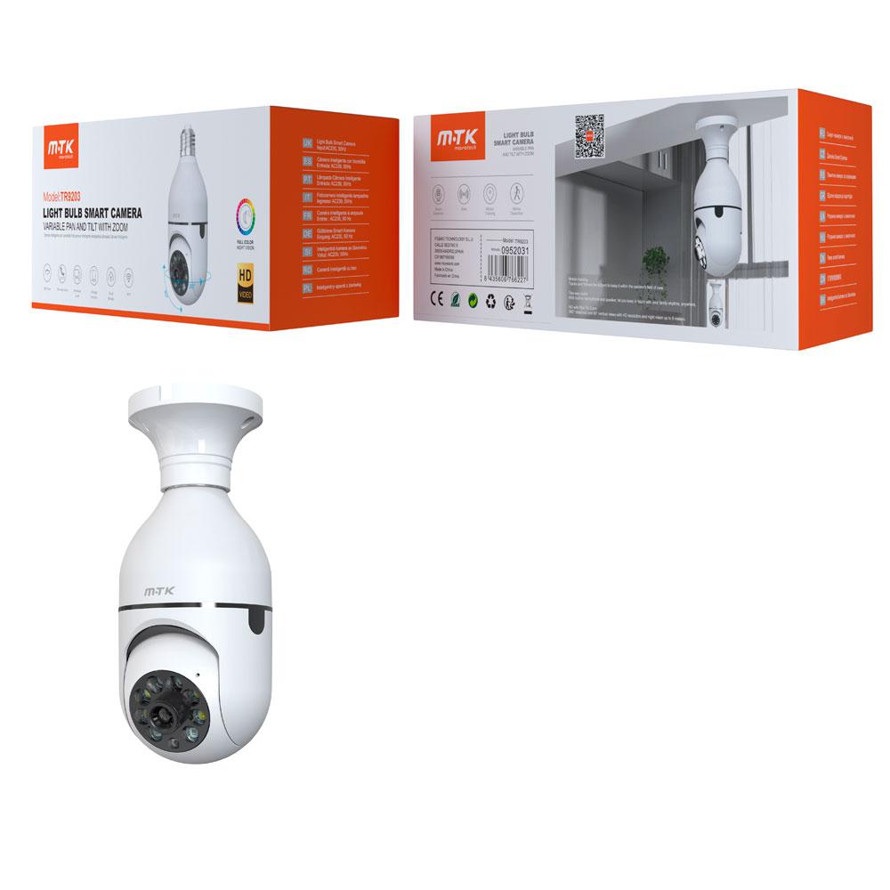 Camara Videovigilancia con conector de bombilla TR9203 / Seguimiento automático / Deteccion de movimiento / 360 grados / MTK