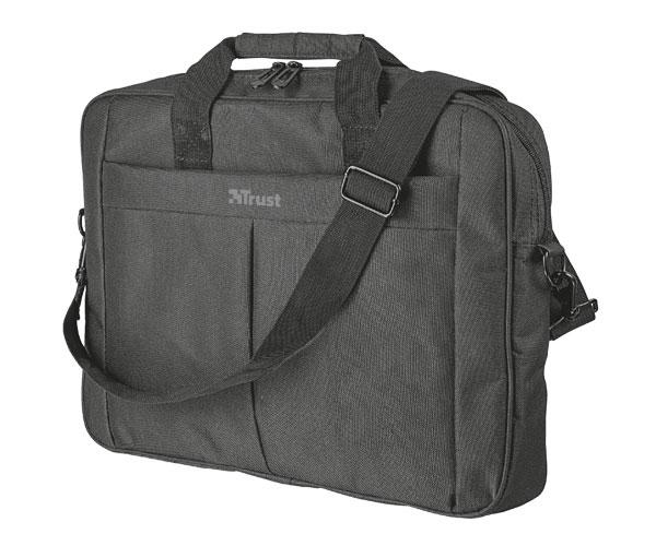 Maletin portatil Trust Primo Negro / Hasta 16 pulg. / Correa al hombro ajustable / Compartimento principal acolchado 21551