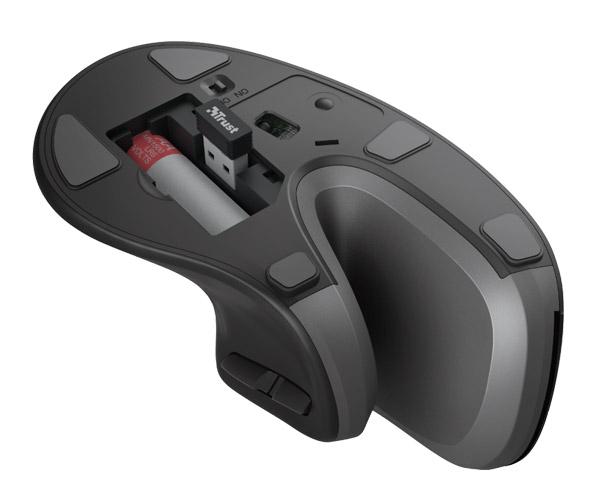Raton Inalambrico Trust Verro Ergonomico / Angulo 60º / 1000-1600dpi / Negro - Imagen 7