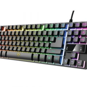 Teclado Trust Gaming Thado Gxt 833 / Metalico TKL / Iluminacion LED / 12 teclas multimedia / Compatible Videoconsolas