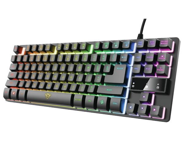 Teclado Trust Gaming Thado Gxt 833 / Metalico TKL / Iluminacion LED / 12 teclas multimedia / Compatible Videoconsolas