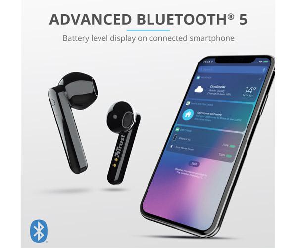 Auriculares Intrauditivos Trust Primo Touch Negro / Bluetooth / Tactil / Base recargable / 23712 - Imagen 4