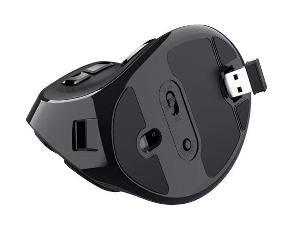 Ratón Inalámbrico Trust Ergonómico Recargable Voxx / Diseño Vertical / 1200-2400 Dpi / 9 Botones / Negro - Imagen 3