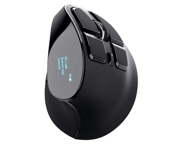 Ratón Inalámbrico Trust Ergonómico Recargable Voxx / Diseño Vertical / 1200-2400 Dpi / 9 Botones / Negro