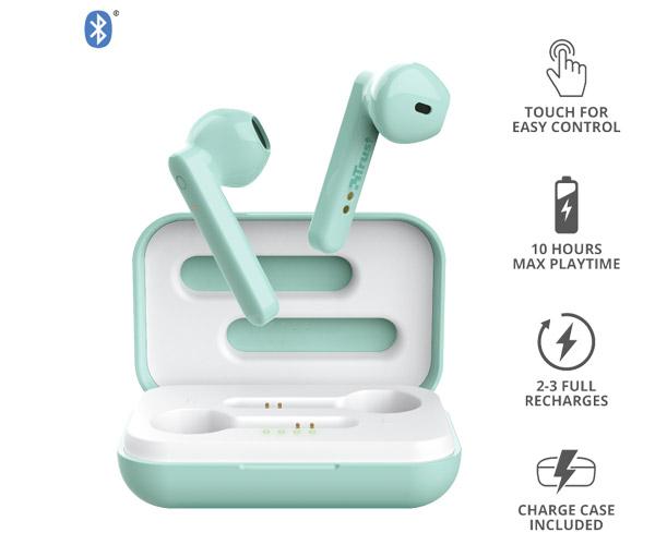 Auriculares Intrauditivos Trust Primo Touch Turquesa / Bluetooth / Tactil / Base recargable / 23781 - Imagen 2