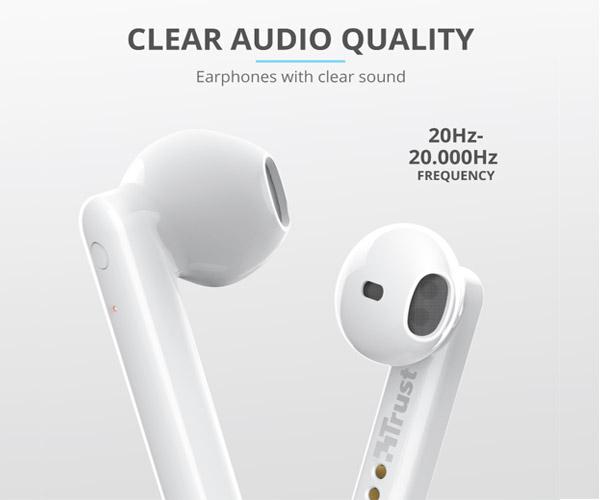 Auriculares Intrauditivos Trust Primo Touch Blanco / Bluetooth / Tactil / Base recargable / 23783 - Imagen 3