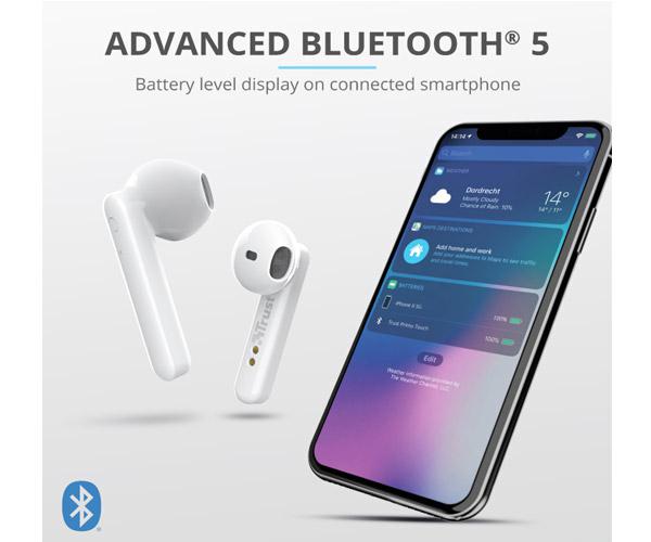 Auriculares Intrauditivos Trust Primo Touch Blanco / Bluetooth / Tactil / Base recargable / 23783 - Imagen 4