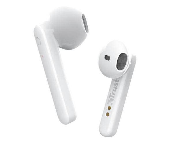Auriculares Intrauditivos Trust Primo Touch Blanco / Bluetooth / Tactil / Base recargable / 23783