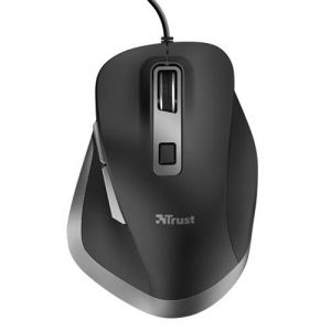Raton óptico Usb Trust Fyda / Ergonomico / 5000 dpi / 6 Botones / Negro / 24728