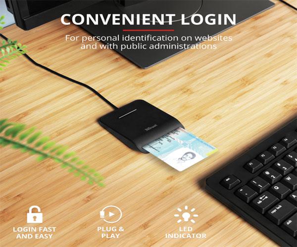 Lector Dni externo Trust Compatible con Dnie - Smartcards / Usb 2.0 / Negro / TRUST23890 - Imagen 4