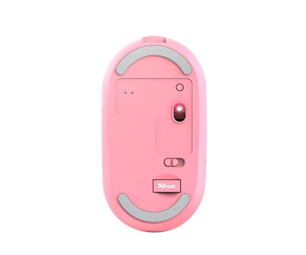 Raton Inalambrico Trust Puck / Recargable / 1600 Dpi / 3 Botones silenciosos / Ultra fino / Ambidiestro / Rosa / 24125 - Imagen 4