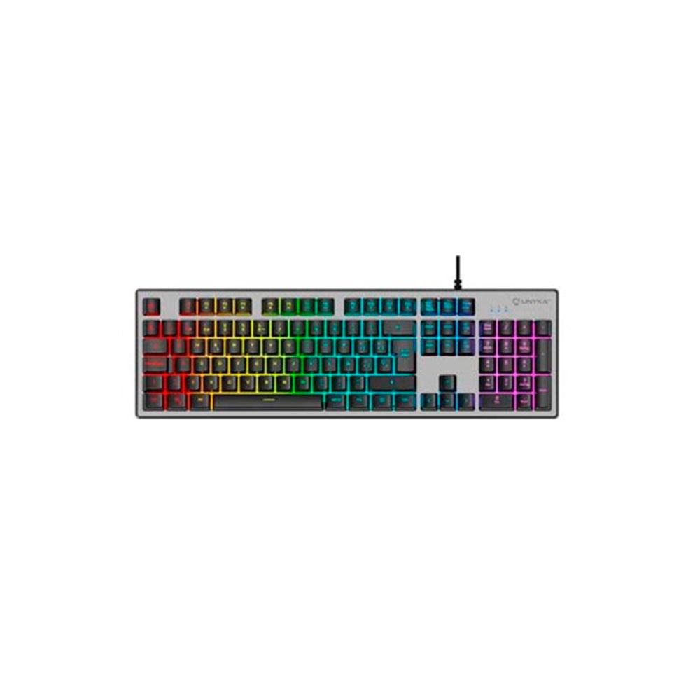 Teclado Gaming USB Unykach Nova K244 / Iluminacion RGB / Antighosting / Gris