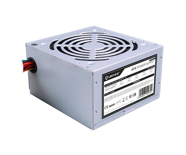 Fuente alimentacion ATX 500w Unykach / Fan 12cm / 20+4 Pines / Plata UNYKA52099 - Imagen 2