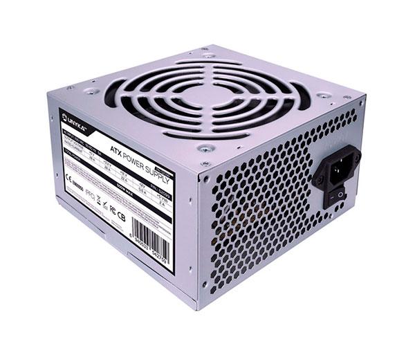 Fuente alimentacion ATX 500w Unykach / Fan 12cm / 20+4 Pines / Plata UNYKA52099