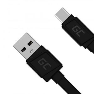 Cable datos USB 2.0 a Type-C 0.25m GREENCELL QC 3.0 KABGC03