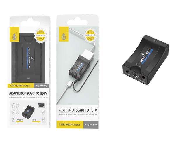 Adaptador Video euroconector Scart Hembra a HDMI Hembra / NB1413 / Negro / ONE+