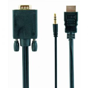 Cable adaptador HDMI a VGA + Audio (Cables 1.8 Metros) Negro / a-hdmi-vga-03-6