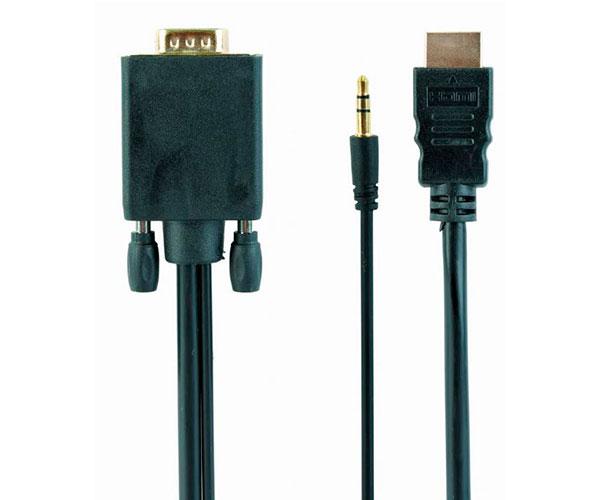 Cable adaptador HDMI a VGA + Audio (Cables 1.8 Metros) Negro / a-hdmi-vga-03-6