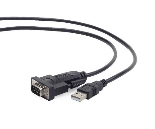 Cable USB a Serie RS232 M/M / Db9m / Negro / Compatible Win 8 - Win 10 / Gembird Uas-db9m-02