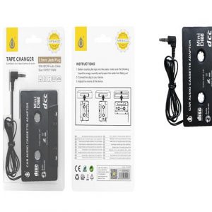 Adaptador de coche de cassette a jack 3.5 mm NR9400 / Negro / ONE+