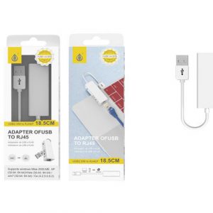 Adaptador conversor USB 2.0 a Ethernet RJ45 10/100mb /18.5 cm / NB1435 / Blanco / One+