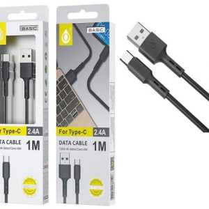Cable datos USB 2.0 a Type-C / 1m / 2.4a / B6110 / Negro / One+