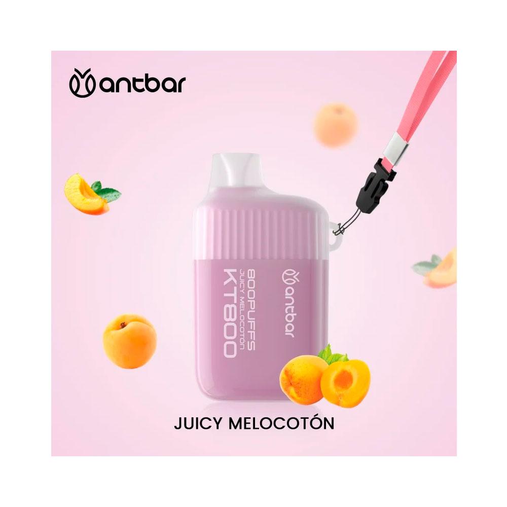 Vaper desechable Antbar KT800 Juicy Melocoton / 20mg / 800 Caladas / Colgante Incluido