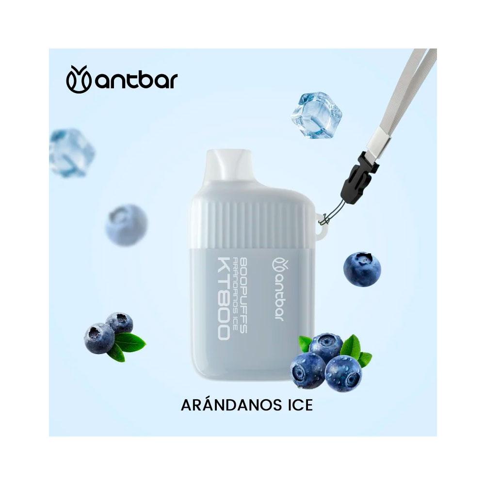 Vaper desechable Antbar KT800 Arandanos Ice / 20mg / 800 Caladas / Colgante Incluido