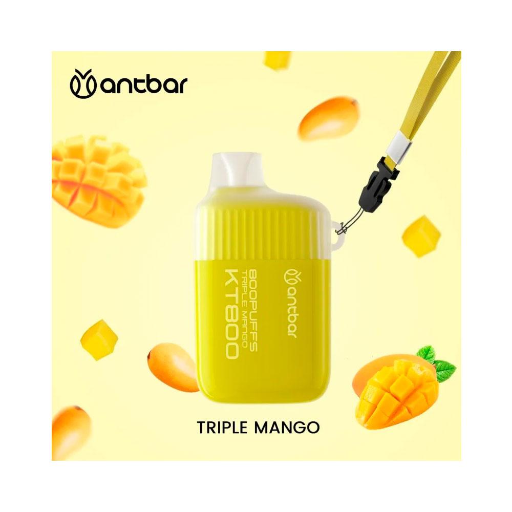 Vaper desechable Antbar KT800 Triple Mango / 20mg / 800 Caladas / Colgante Incluido