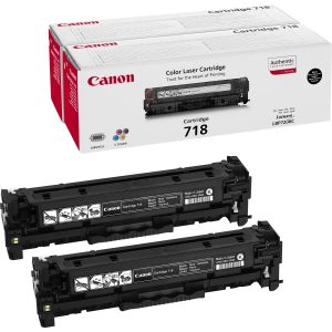 ÷ Pack 2 unidades tóner original canon crg-718bk negro 3.400 páginas