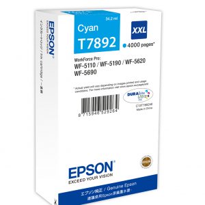 ÷ Tinta original epson t7892 xxl cian c13t789240 34.2ml