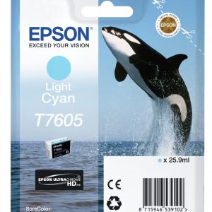 ÷ Tinta original epson t7605 cian claro c13t76054010 25.9ml