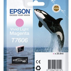 ÷ Tinta original epson t7606 magenta claro c13t76064010 25.9ml
