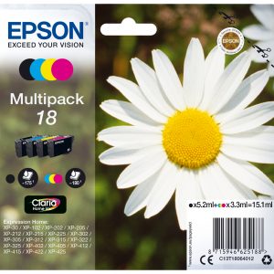 ÷ Tinta original epson t1806 multipack 4 colores c13t18064022 - con alarma