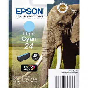 ÷ Tinta original epson t2425 cian claro c13t24254012 5.1ml