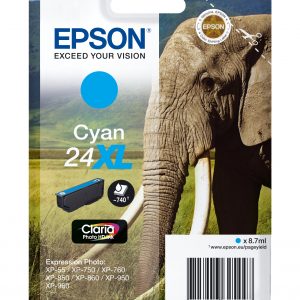 ÷ Tinta original epson t2432 xl cian c13t24324012 8.7ml