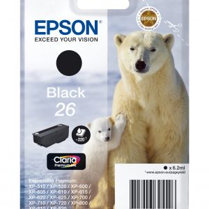÷ Tinta original epson t2601 negro c13t26014022 6.2ml - con alarma