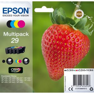 ÷ Tinta original epson t2986 multipack 4 colores c13t29864012